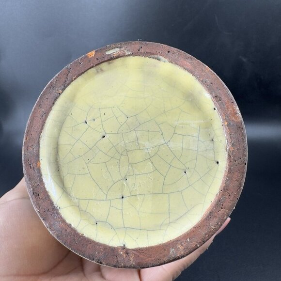 Venetian Italian Pottery Vase Jug With Handles Crackled Glaze Fruit Vegetable - Picture 7 of 16